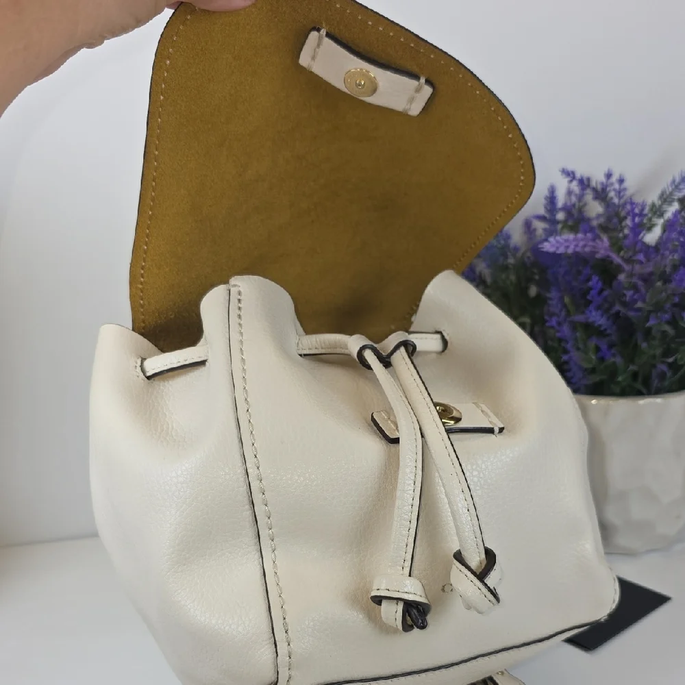 Coach Derby Ivory White‎ Leather Backpack Crossbody Shoulder Bag - Picture 12 of 16